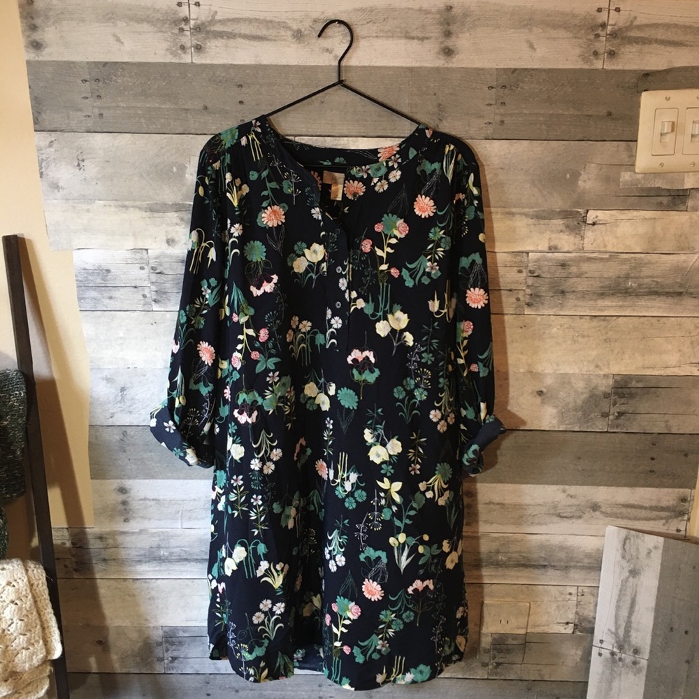 Loft Floral Shirt Dress